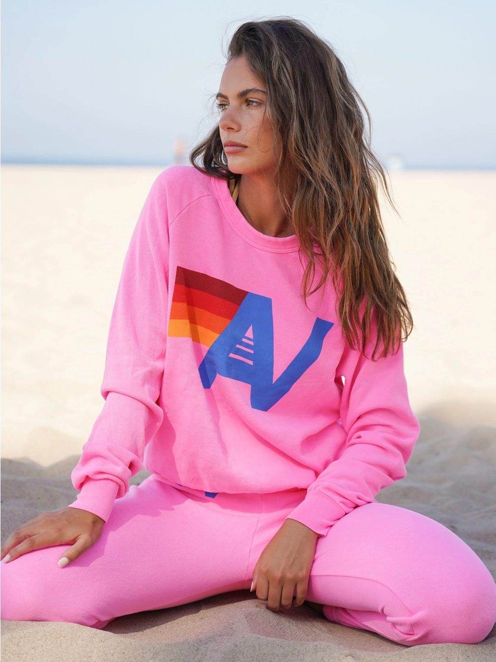 Aviator Nation Neon pink LOGO Aviator Nation
Crew Sweatshirt Sz L